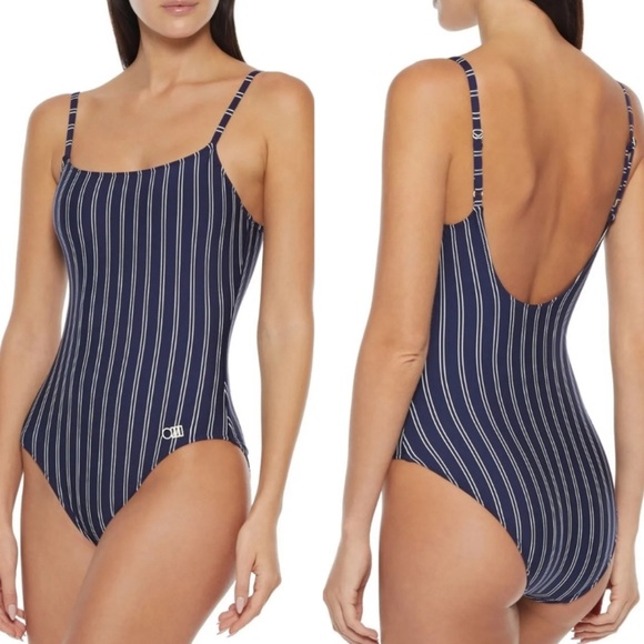 SOLID & STRIPED The Nina Striped One Piece Navy Blue Swimsuit Sz XS NWT
